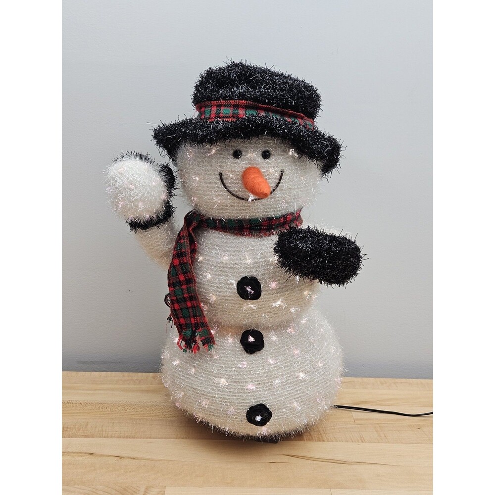 Kirkland's Fiber Optic SNOWMAN  Holiday Lites Animated Music WORKING Vintage